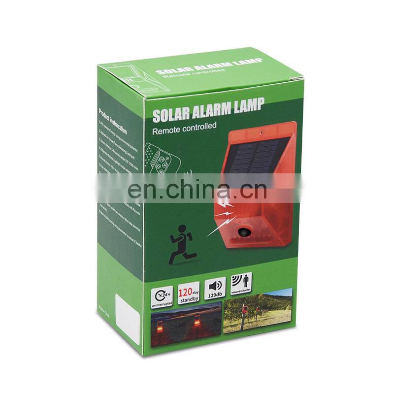 Solar Alarm Lamp Warning Sound 129dB Loud Siren Strobe Farm Orchard Light NEW