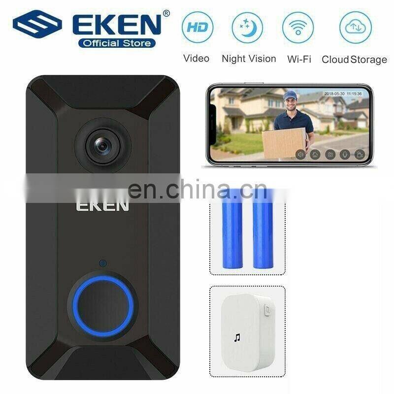 2020 Trending Wholesale Phone Intercom Remote Monitoring EKEN V7 1080p WiFi Video Doorbell Camera for House