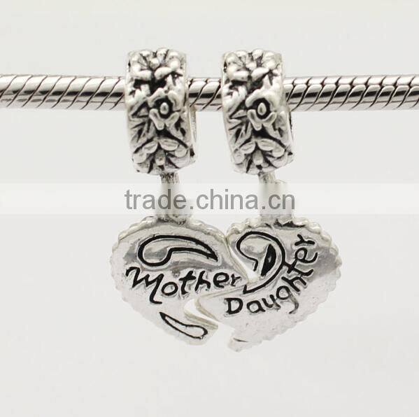 925 sterling silver mother and daughter set dangle charm for bracelet