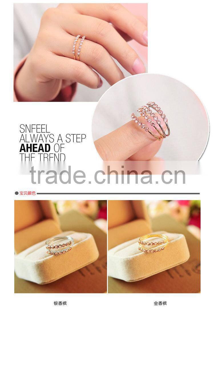 Popular Selling Hollow Out Real Rose Gold Alloy Ring For Women