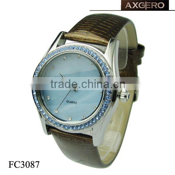 stock leather best Japan quartz crystal female watch women