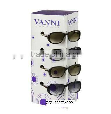 Supermarket cardboard display stand for sunglasses