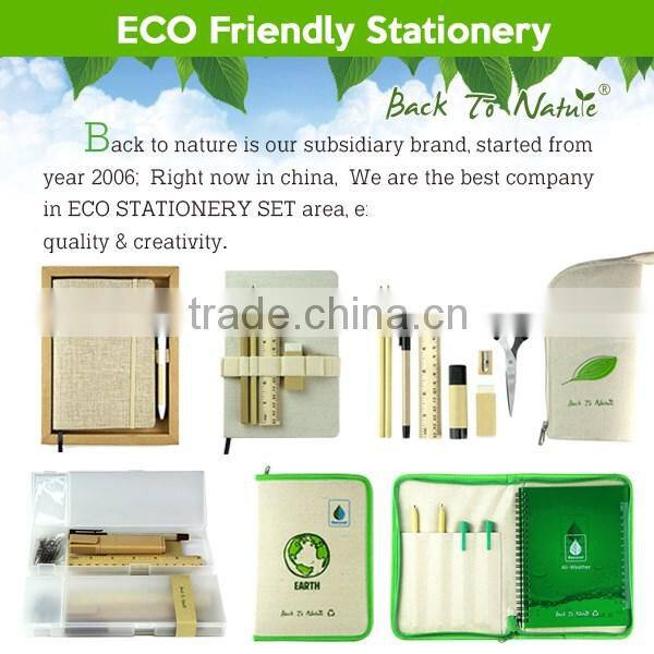 Eco Fabric Covered Recycled Notebook in Bulk with pen attached