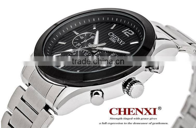 Wholesale wrist watch stainless steel chain black color wrist watch japan movt wrist watch