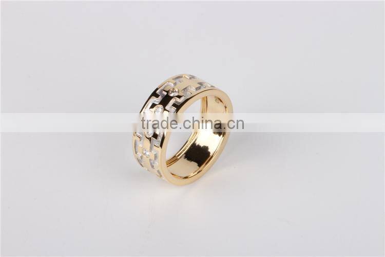 hot sale yellow gold plated AAA Zircon silver man rings