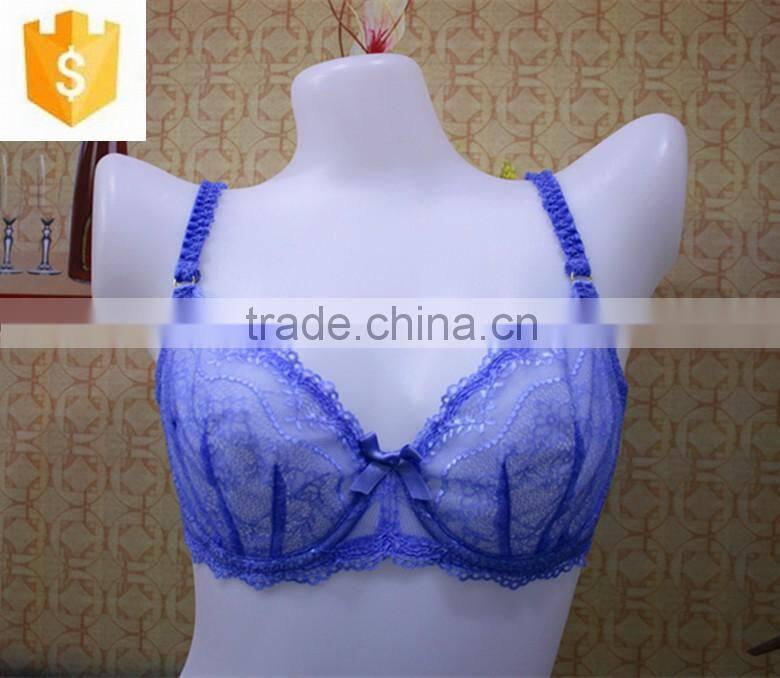 French Emboriedery Lace Bra, Underwire Bra, Purple Bras