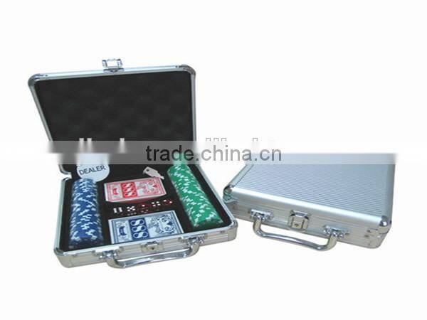 100 pcs customize poker chip set casino quality aluminum case
