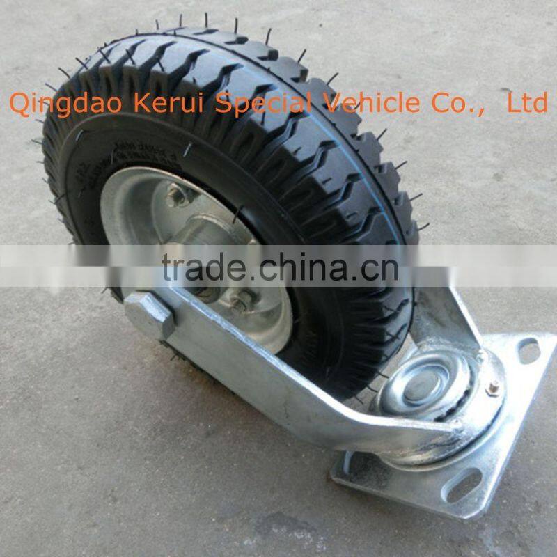 8" pneumatic rubber castor / fixed caster and swivel caster