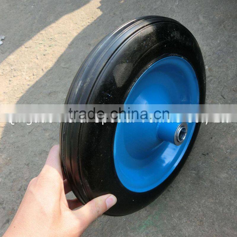 14" solid rubber wheel for wheelbarrow