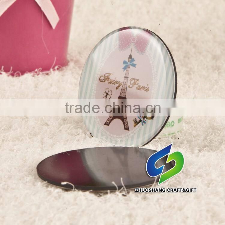 best selling round shape crystal glass fridge magnet/PARIS fridge magnet high quality Fridge MagnetFridge Magnet