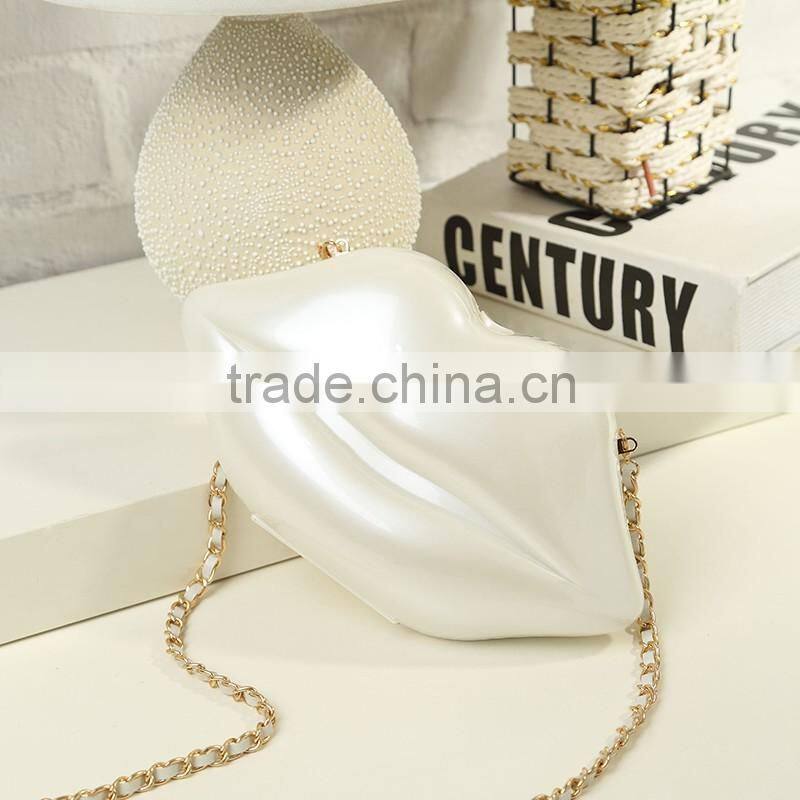 57 2016 New Arrival Big Lip Pu Leather Women's Clutch Chain Shouder Messenger Bags Evening Bag Red Lip Purse Women Handbags