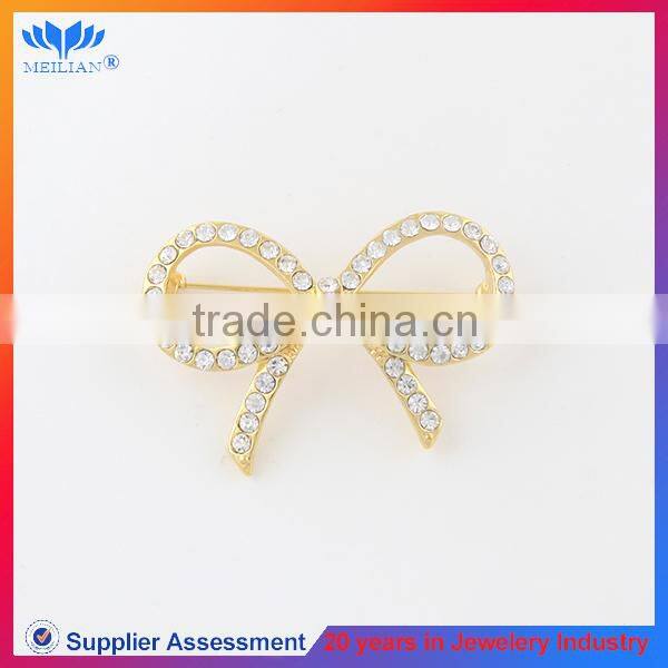Wholesale Latest Imitation Gold Bowknot Dubai Brooch
