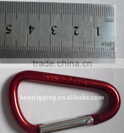 Hot Sales Fashion style Color D shaped Aluminum karabiner Snap Hook & Spring hook