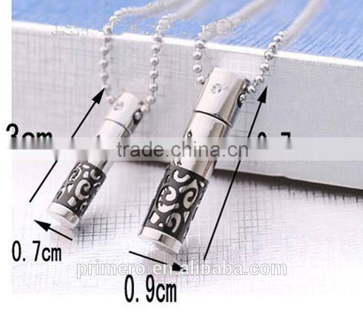 Stainless steel Summer essential oil diffuser Perfume Bottle Pendant necklace