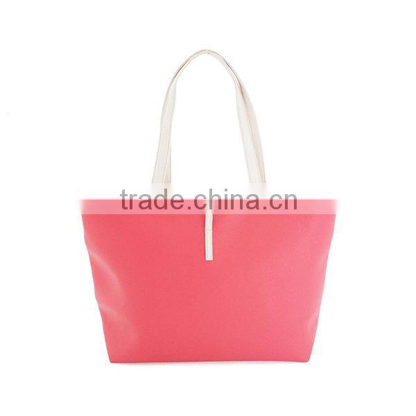 Colourful fashion designer leather hand bags, leather reusable shopping bag