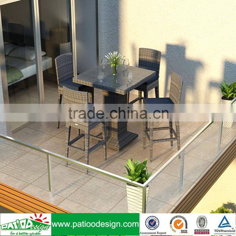 Outdoor rattan furniture dining collection with square table