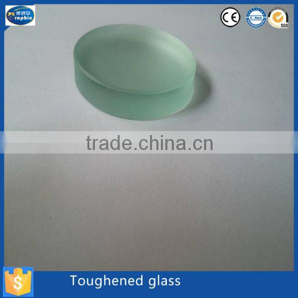 4mm sandblast tempered floodlight glass with straight flat edging