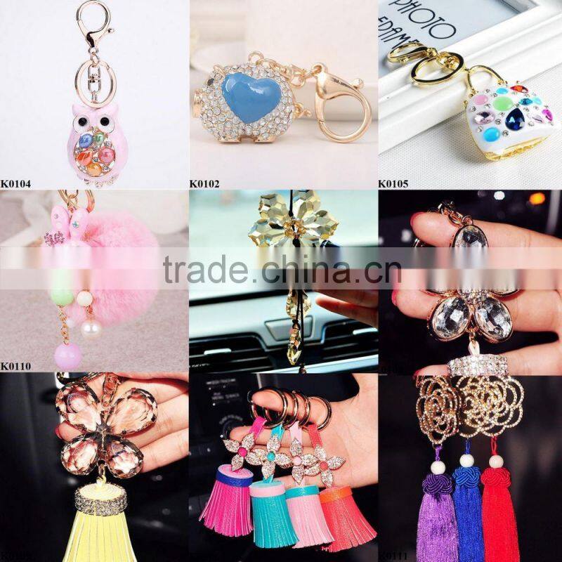 Crystal Handmade Bear Keychains Keyring Fashion bag charm Key Chains Holder Souvenir Key Chain women handbag Jewelry K0123