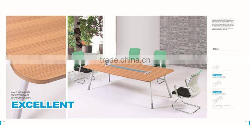 Excellent aluminum conference table with MDF and steel frame