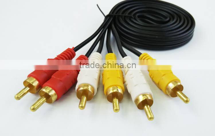 High quality 3RCA to 3RCA VICEO&AUDIO M/M cable for computer/TV/DVD player/soundbox