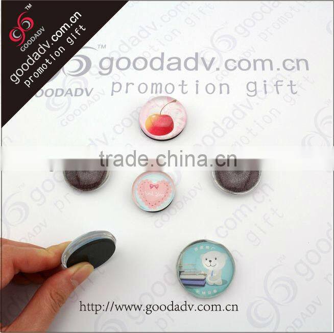 Fashion promotion gifts round shape lovely glass magnet fridge