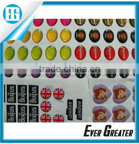 Custom 3m make epoxy resin sticker3d epoxy dome stickers Dome Stickers epoxy sticker epoxy dome sticker doming machine