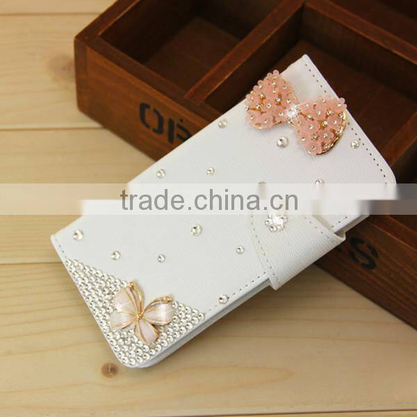 New Fashion Handmade Luxury Wallet For iPhone6 Leather Case Flip Diamond Covers