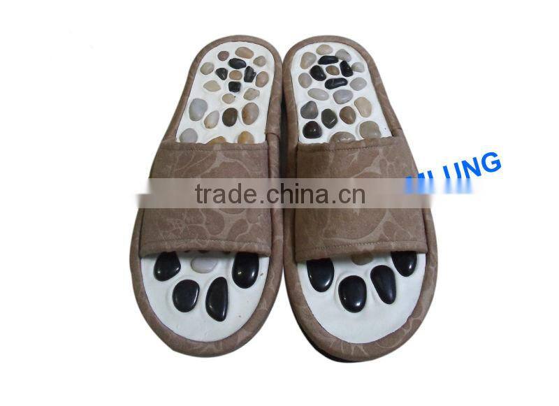 Natural Pebbles Massage Slipper Lady Health Foot Acupressure Shoes for Women Foot Reflexology Therapy