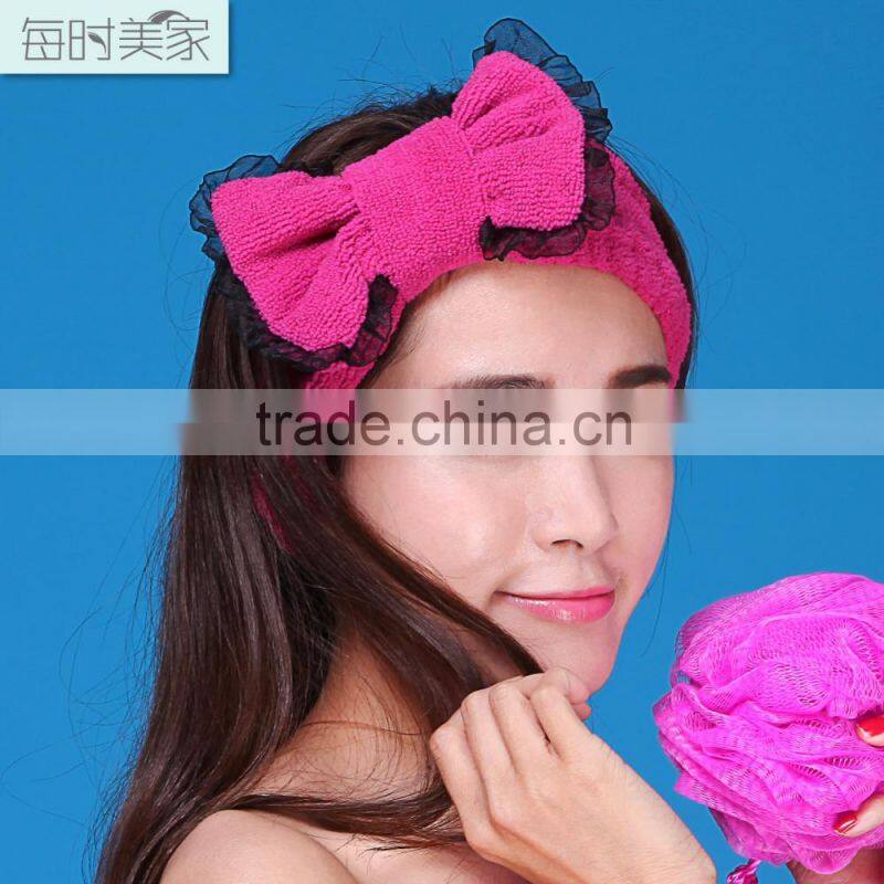 korea styleheadband mircofiber bowknot lace headband for female young girl