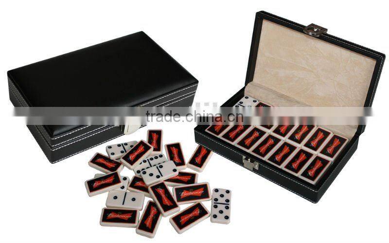 Leather Double Six Domino Game Set