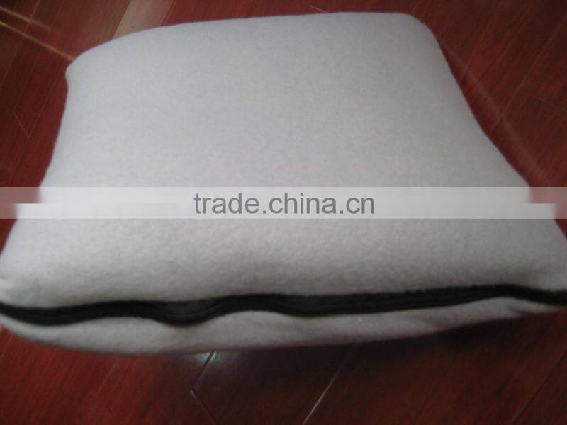 promotion waterproof solid polar fleece travel pillow blanket