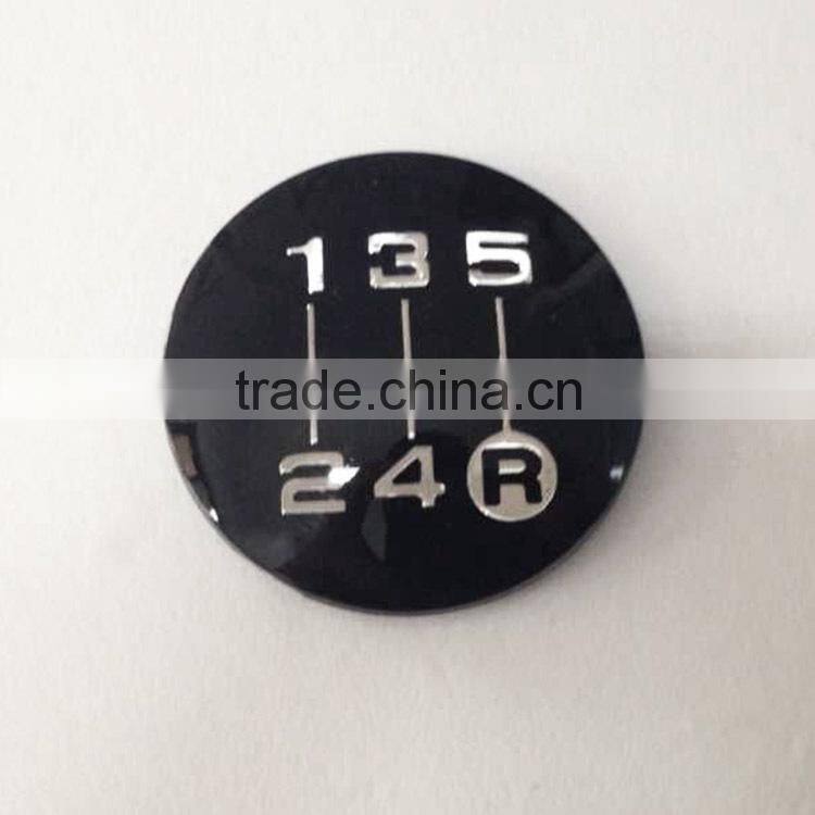 custom 3d acrylic chrome car round logo bumper sticker badge