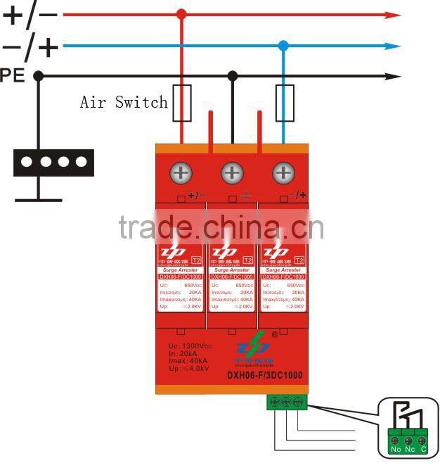 Uc 1000V Photovoltaic DC Solar Energy Power Surge Protector