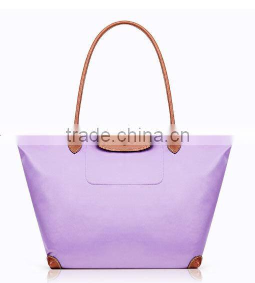 fashionable nylon foldable college student shoulder bag hand bag