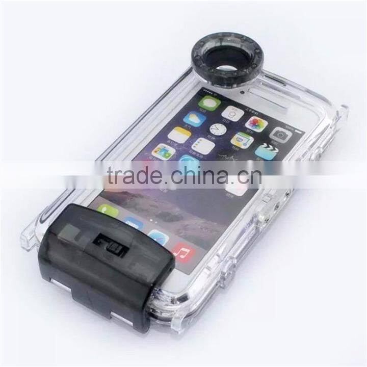 2015 New Arrival Waterproof 40M Underwater Anti-reflection Window Glass Housing Case Cover for 6 Plus 5.5inch