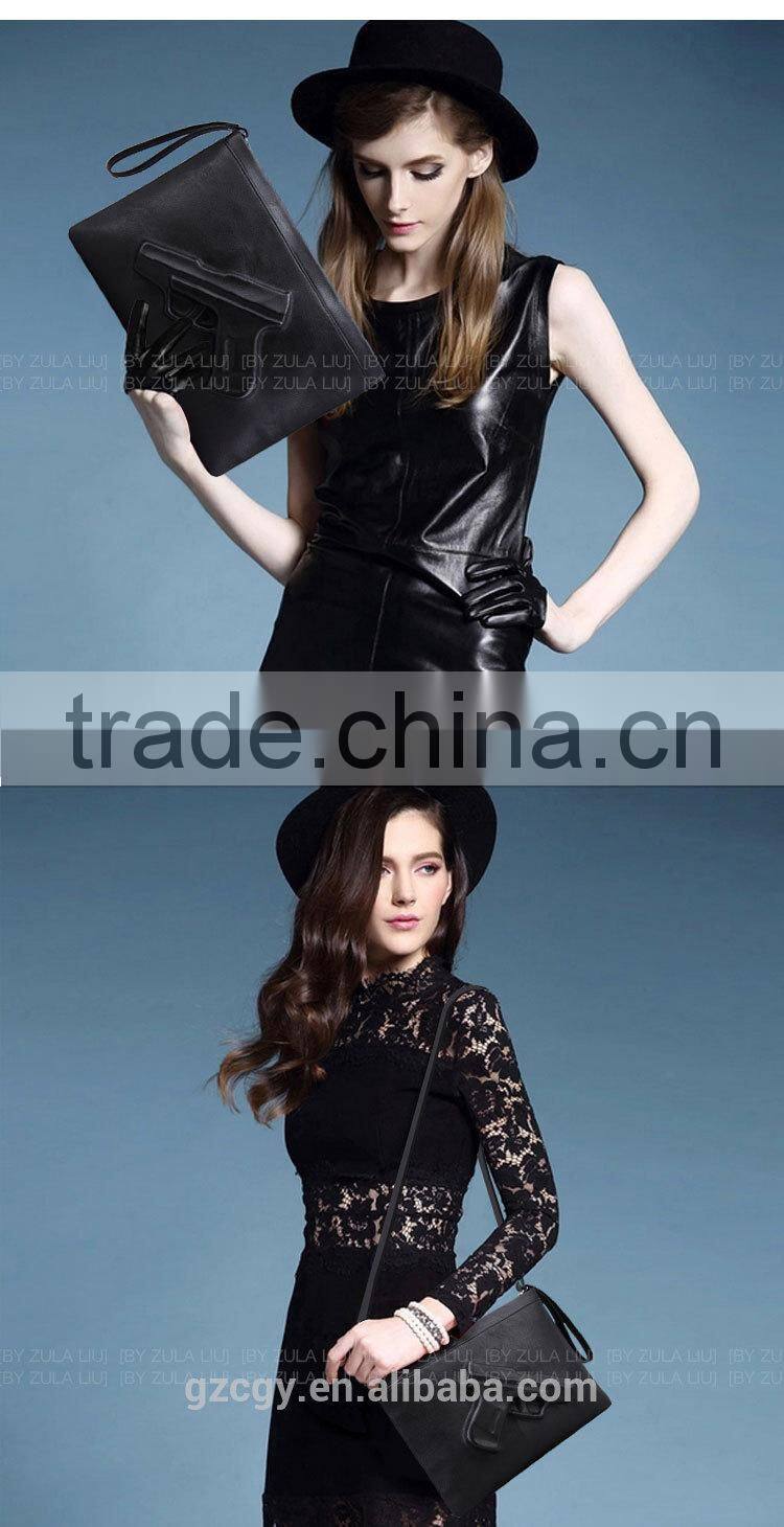 Hot-sale 3D pistol bag women clutch purse