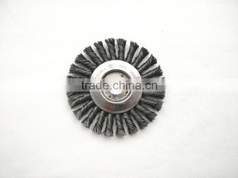 Twist knot wheel brushes with arbor hole, diameter 150mm or 6"