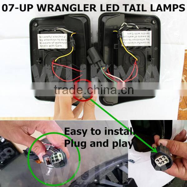 Jee-p LED Tail Lights for 2007-2015 Jee-p Wrangler Tail Light Brake Reverse Light Rear Back Up Turn Singal Lamp DRL