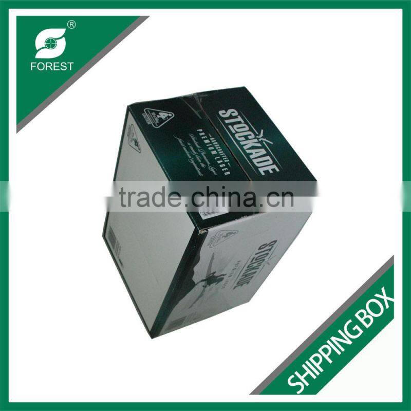 12 BOTTLES BEER PAPER SHIPPING BOX CUSTOM GLOSSY BEER CORRUGATED SHIPPING BOX