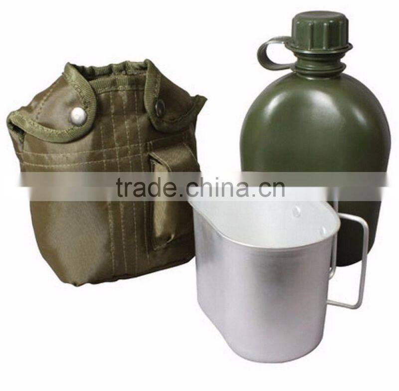 US army water bottle military water canteen Army Canteen Soldier Canteen 3 Piece 1 Quart Canteen Kit With Cover & Aluminum Cup