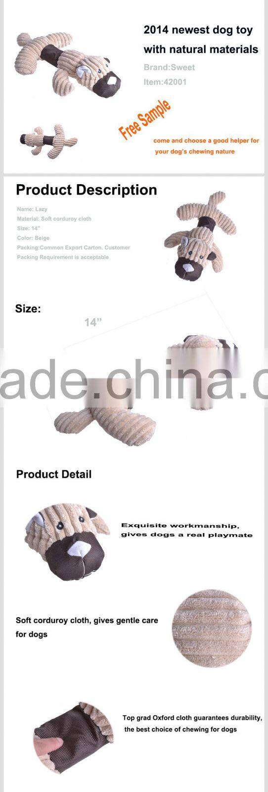 New Corduroy Dog Products Squeaky Pig Toy