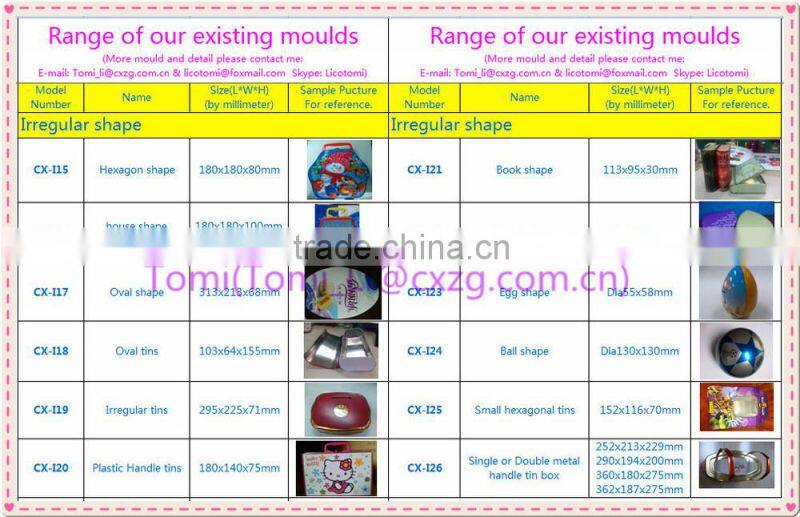 205x205x100mm house shape handle tin box