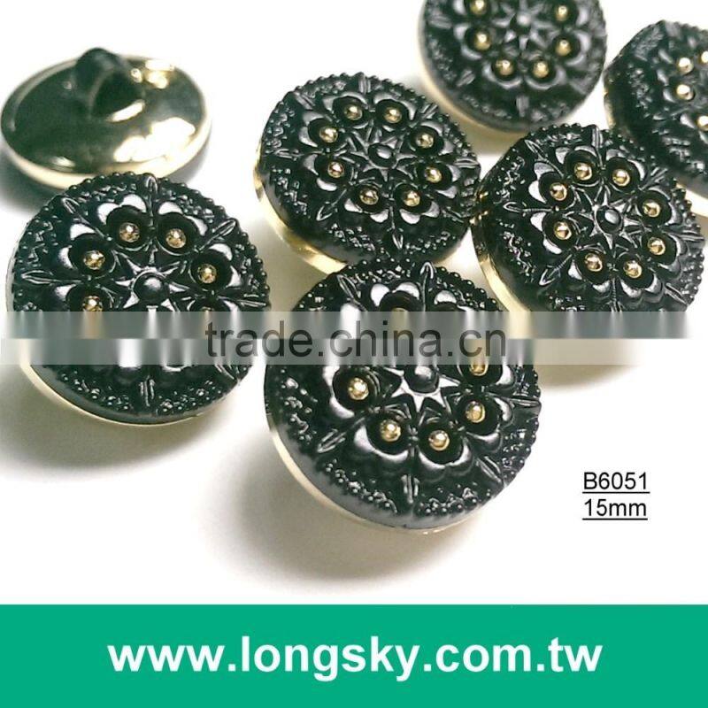 (#B6057) two holes gold plating white rim two parts assembled white garment plastic button