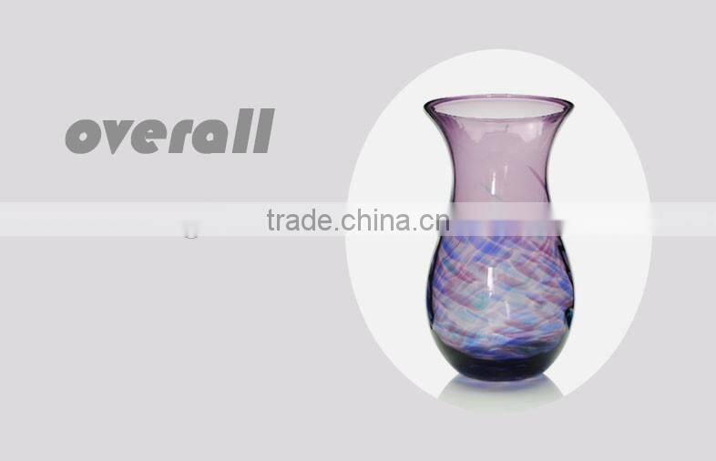 popular Purple Colorful glass vase for house decoration