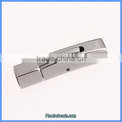 Wholesale New Arrival Stainless Steel Hexagon Cylinder Shape Bayonet Clasp For Leather Cord BC-S001A