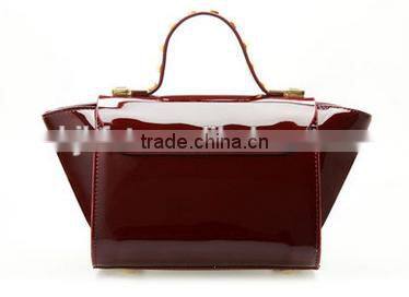 Superior Lacquer Leather Youth Clinch Bolt Style Fasion Handbag