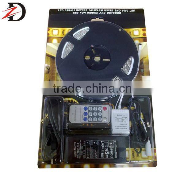 SMD5050 60 LEDs per Meter Dimmable LED Strip Set with LED Power and Remote Control Full Set
