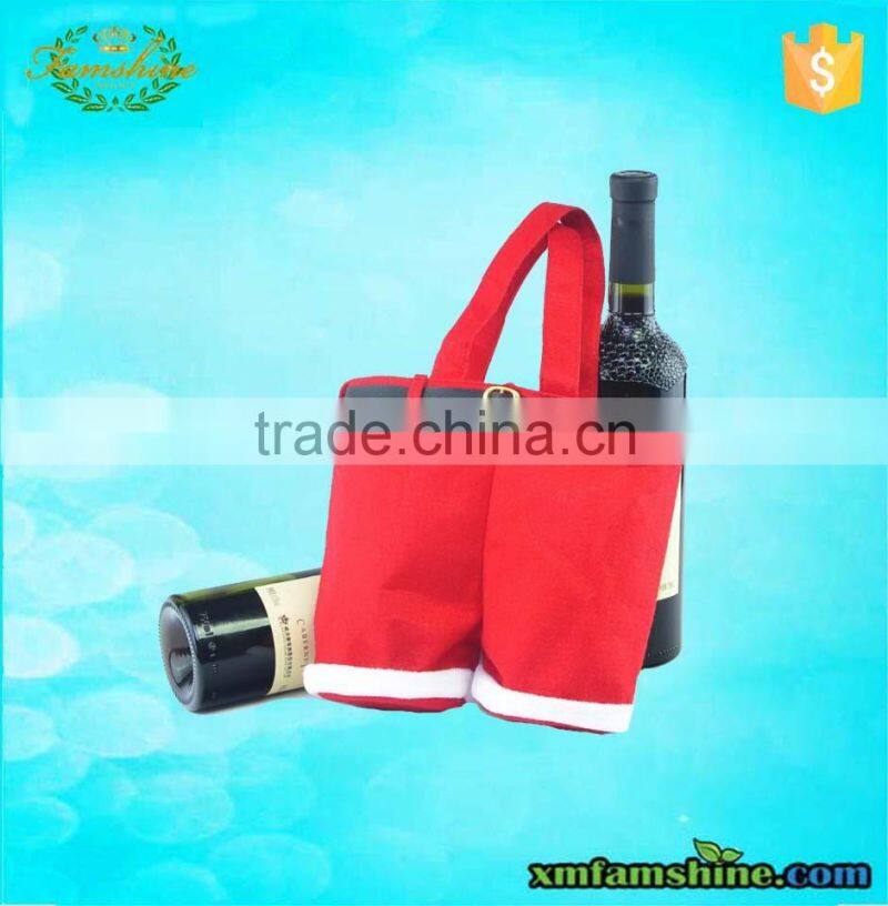 customized single bottle cheap fabric christmas felt gift bag