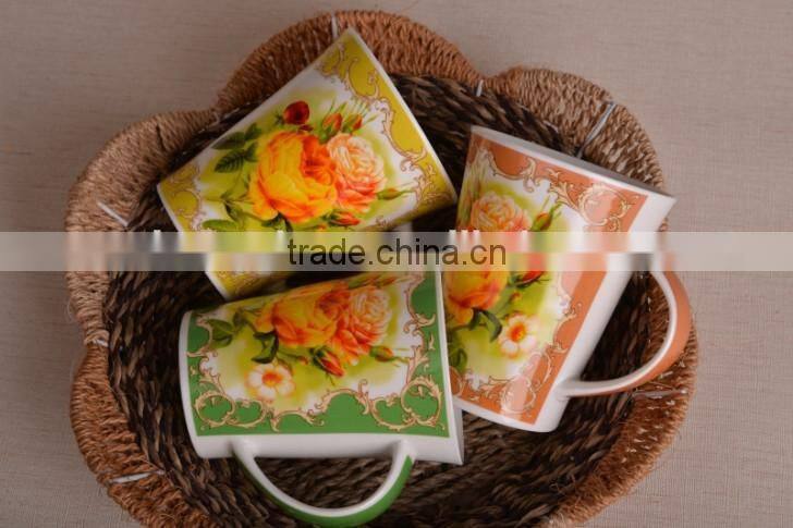 Best Selling porcelain coffee mug ceramic V shape mugs