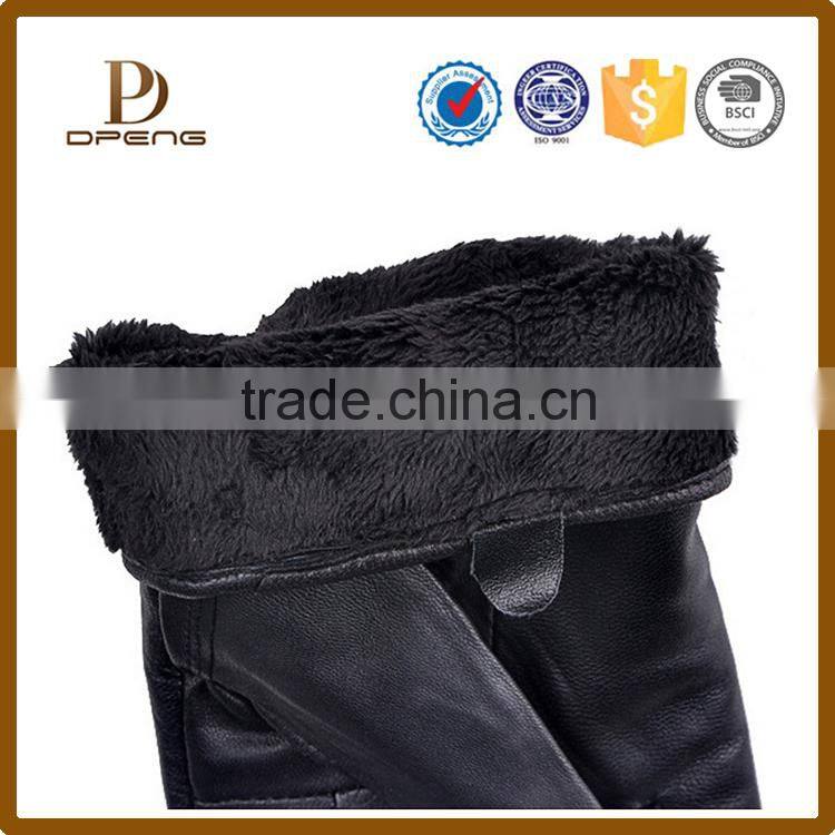 Custom Touch Screen GENUINE Soft Leather men Winter Driving gloves